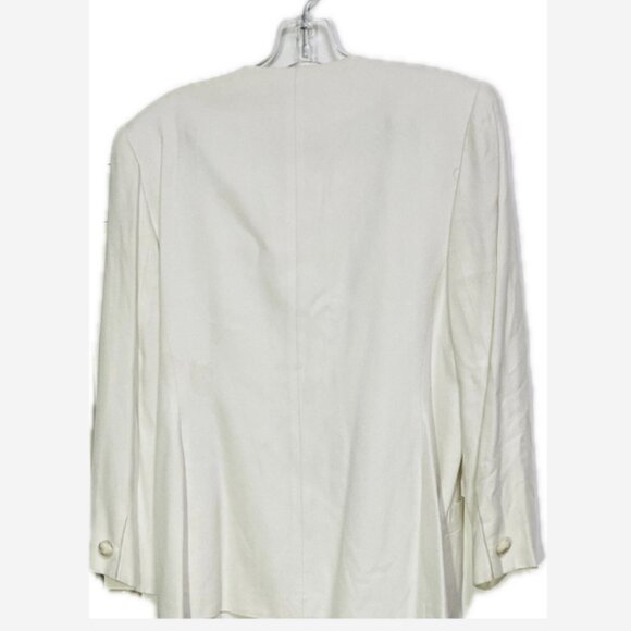Vintage Jacqueline Ferrar Blazer Skirt Suit Set Size 10P Cream Embroidered - Picture 4 of 6